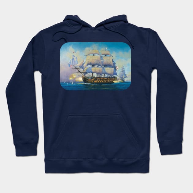 HMS Victory at Trafalgar Hoodie by RoyalCougar